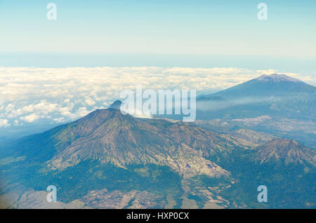 Vue aérienne du volcan ijen à Java en Indonésie Banque D'Images