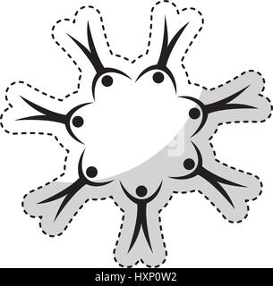 Les gens autour de l'icône de silhouettes Illustration de Vecteur