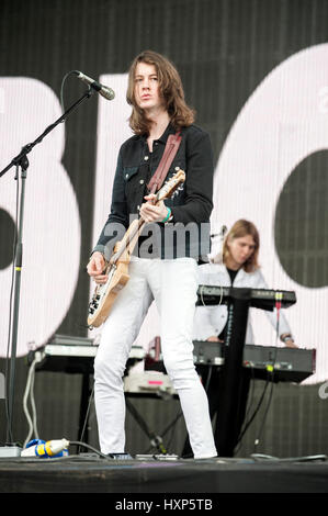 Tom Ogden de fleurs effectue le jour 3 du T in the Park Festival à Strathallan Château sur Juillet 10, 2016 à Perth, en Écosse. Banque D'Images