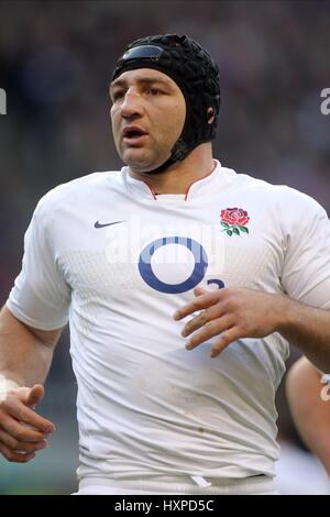 STEVE BORTHWICK ANGLETERRE & SARACENS RUGBY TWICKENHAM MIDDLESEX ANGLETERRE 07 Novembre 2009 Banque D'Images