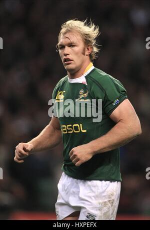 SCHALK BURGER DE L'AFRIQUE DU SUD À TWICKENHAM MIDDLESEX ANGLETERRE RU 22 Novembre 2008 Banque D'Images