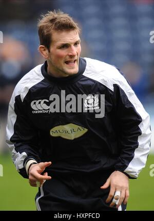 JOHN BARCLAY ÉCOSSE & GLASGOW WARRIORS STADE MURRAYFIELD EDIMBOURG ECOSSE 08 Février 2009 Banque D'Images