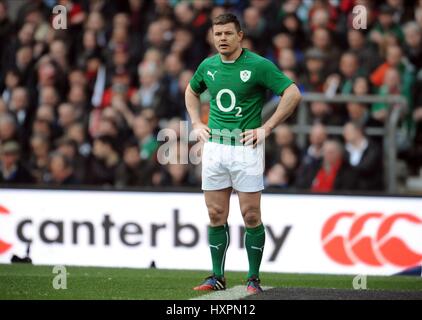 BRIAN O'Driscoll, l'IRLANDE LEINSTER LEINSTER RU RU & IRLANDE ANGLETERRE LONDRES TWICKENHAM 22 Février 2014 Banque D'Images