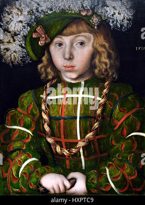 Portrait de Johann Friedrich le Magnanime 1509, Lucas Cranach l'Ancien 1472 - 1553 Allemand Allemagne deux électeurs de Saxe Banque D'Images