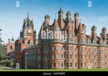 Bâtiment du fondateur, Royal Holloway (Université de Londres), Egham Hill, Egham, Surrey, Angleterre, Royaume-Uni Banque D'Images