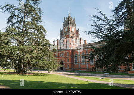 Bâtiment du fondateur, Royal Holloway (Université de Londres), Egham Hill, Egham, Surrey, Angleterre, Royaume-Uni Banque D'Images