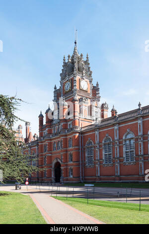 Bâtiment du fondateur, Royal Holloway (Université de Londres), Egham Hill, Egham, Surrey, Angleterre, Royaume-Uni Banque D'Images