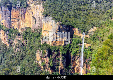 Cascade de véils de mariée ou chute d'eau de Govetts dans la vallée de la Grose, parc national Blue mountains, Nouvelle-galles du Sud, australie Banque D'Images