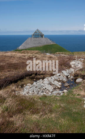 Le Centre de Visiteurs à Ceide Fields Le Céide Fields dans le comté de Mayo en Irlande. Ceide Fields le les plus anciens connus sont les systèmes régionaux dans le monde. Banque D'Images