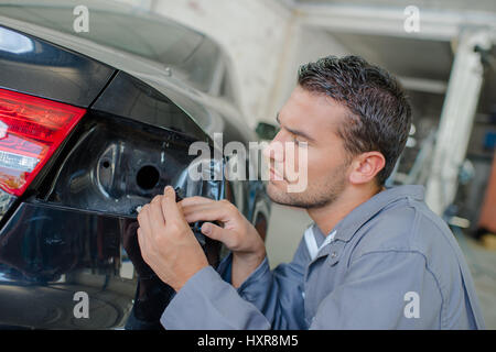 Feu arrière fixation mécanique Banque D'Images