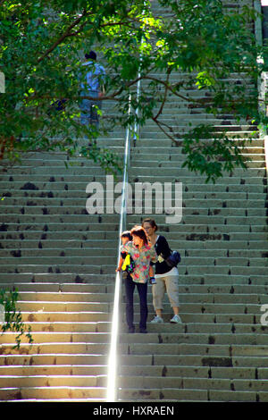 Mont Takao Otokozaka Temple Yakuoin escalier à Hachioji Tokyo Japon Banque D'Images