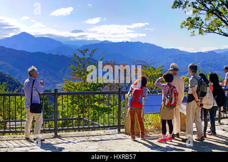 Terrasse vue du Mont Fuji au Mont Takao Hachioji Tokyo Japon Banque D'Images