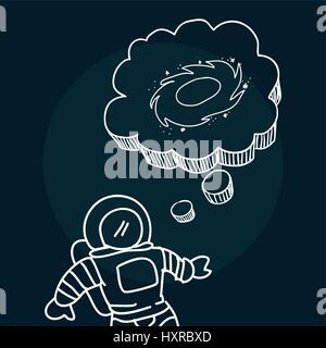 L'espace et les gribouillis dessin caricatures vector illustration Illustration de Vecteur