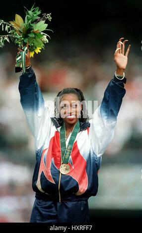 GAIL DEVERS 100 MÈTRES ATLANTA 1996 01 août 1996 Banque D'Images