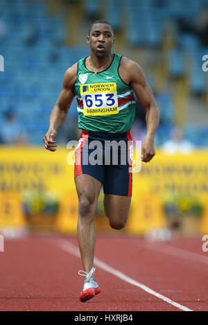 DARREN CAMPBELL 100 MÈTRES ALEXANDER STADIUM BIRMINGHAM ENGLAND 13 Juillet 2002 Banque D'Images