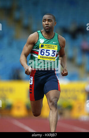 DARREN CAMPBELL 100 MÈTRES ALEXANDER STADIUM BIRMINGHAM ENGLAND 13 Juillet 2002 Banque D'Images