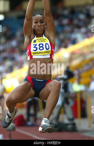 JADE JOHNSON LONG SAUT ALEXANDER STADIUM BIRMINGHAM ENGLAND 14 Juillet 2002 Banque D'Images