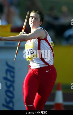 KELLY MORGAN JAVELIN ALEXANDER STADIUM BIRMINGHAM ENGLAND 14 Juillet 2002 Banque D'Images