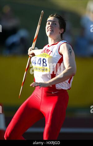 KELLY MORGAN JAVELIN ALEXANDER STADIUM BIRMINGHAM ENGLAND 14 Juillet 2002 Banque D'Images