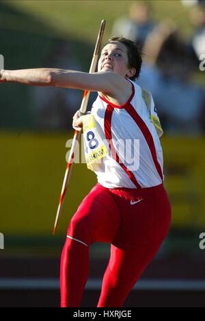 KELLY MORGAN JAVELIN ALEXANDER STADIUM BIRMINGHAM ENGLAND 14 Juillet 2002 Banque D'Images