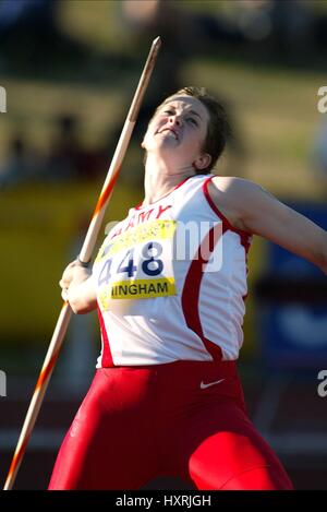 KELLY MORGAN JAVELIN ALEXANDER STADIUM BIRMINGHAM ENGLAND 14 Juillet 2002 Banque D'Images