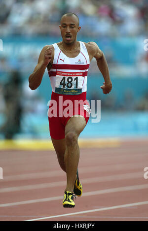 CHRIS LAMBERT 200 mètres de CITY OF MANCHESTER STADIUM MANCHESTER EN ANGLETERRE 29 Juillet 2002 Banque D'Images