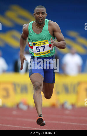 DARREN CAMPBELL 100 MÈTRES ALEXANDER STADIUM BIRMINGHAM ENGLAND 26 Juillet 2003 Banque D'Images