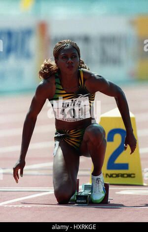 MERLENE OTTEY ATHÈNES 200 Mètres 15 Août 1997 Banque D'Images