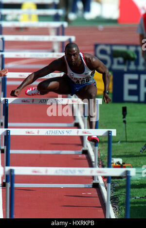 TONY JARRETT 110 m haies 01 Août 1997 Banque D'Images