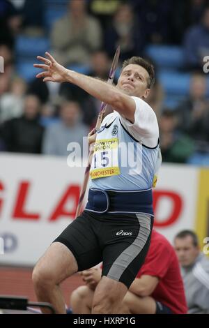 STEVE BACKLEY JAVELIN MANCHESTER REGIONAL ARENA 11 Juillet 2004 Banque D'Images