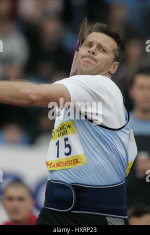 STEVE BACKLEY JAVELIN MANCHESTER REGIONAL ARENA 11 Juillet 2004 Banque D'Images