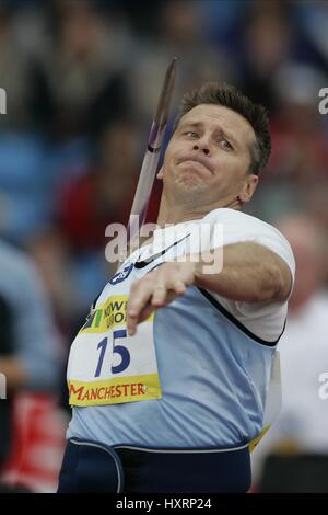 STEVE BACKLEY JAVELIN MANCHESTER REGIONAL ARENA 11 Juillet 2004 Banque D'Images