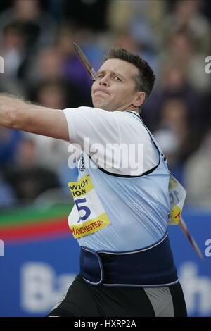 STEVE BACKLEY JAVELIN MANCHESTER REGIONAL ARENA 11 Juillet 2004 Banque D'Images