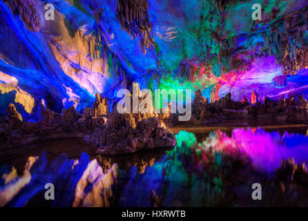 Reed Flute Cave,Guilin, province du Guangxi Banque D'Images