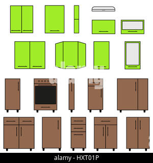 Échantillon d'objets cuisine modulaire. Banque D'Images