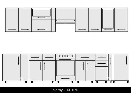 Échantillon d'objets cuisine modulaire. Banque D'Images