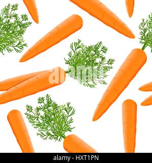 Juteux frais carottes modèle transparent avec des tiges vertes Illustration de Vecteur