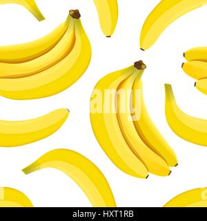 Modèle logique de la banane. Les bananes mûres isolé sur fond blanc Illustration de Vecteur