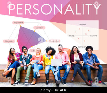 L'amélioration de la personnalité développement Symbole Mot Graphique Banque D'Images