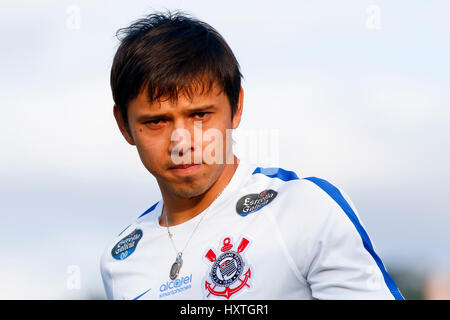 SÃO PAULO, SP - 30.03.2017 : TREINO N CORINTHIENS - Romero pendant les Corinthiens training) à l'TC Joaquim Grava, Zone de l'Est de São Paulo. L'équipe se prépare pour le match contre Botafogo, valable pour les quarts de finale de la 2017 Paulistão Itaipava. (Photo : Marco Galvão/Fotoarena) Banque D'Images