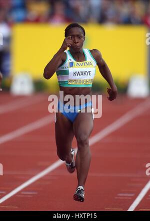 JEANETTE KWAKYE 100 MÈTRES ALEXANDER STADIUM BIRMINGHAM ENGLAND 12 Juillet 2008 Banque D'Images