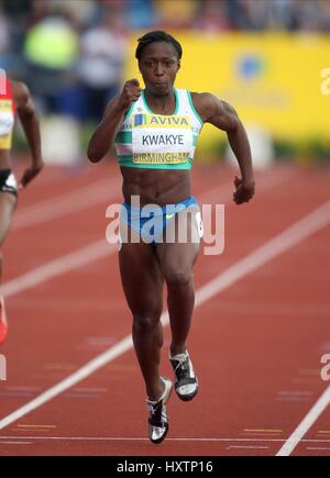 JEANETTE KWAKYE 100 MÈTRES ALEXANDER STADIUM BIRMINGHAM ENGLAND 12 Juillet 2008 Banque D'Images