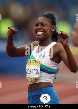 PERRI SHAKES DRAYTON 400 mètres haies ALEXANDER STADIUM BIRMINGHAM ENGLAND 12 Juillet 2008 Banque D'Images