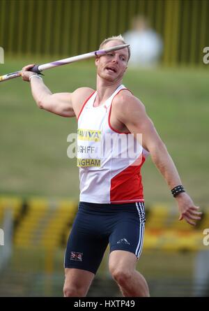 CHRIS HUGHFF JAVELIN ALEXANDER STADIUM BIRMINGHAM ENGLAND 12 Juillet 2008 Banque D'Images