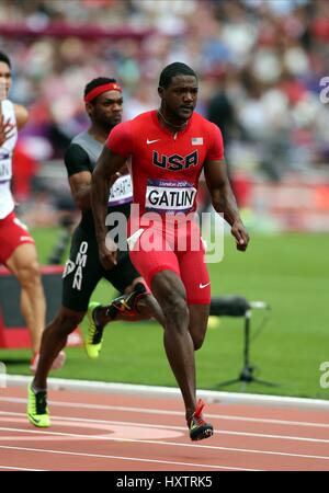 JUSTIN GATLIN USA STRATFORD Londres Angleterre 04 Août 2012 Banque D'Images