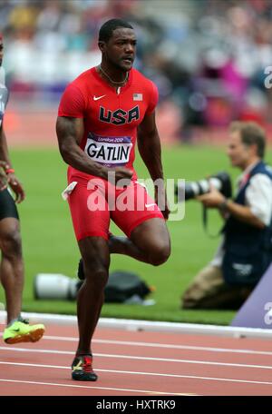 JUSTIN GATLIN USA STRATFORD Londres Angleterre 04 Août 2012 Banque D'Images