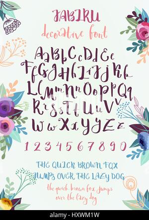 Alphabet décoratif manuscrite Illustration de Vecteur