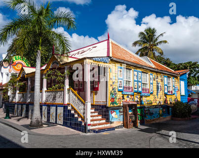 La partie néerlandaise de l'île des Caraïbes de Saint-Martin l'Escargot restaurant en Philipsburg Banque D'Images