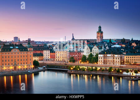 Nuit à Stockholm en été Banque D'Images