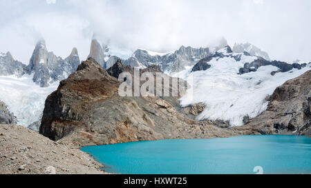 Laguna de los Tres au pied de Mt. Fitz Roy à El Chaltén, en Argentine. Banque D'Images